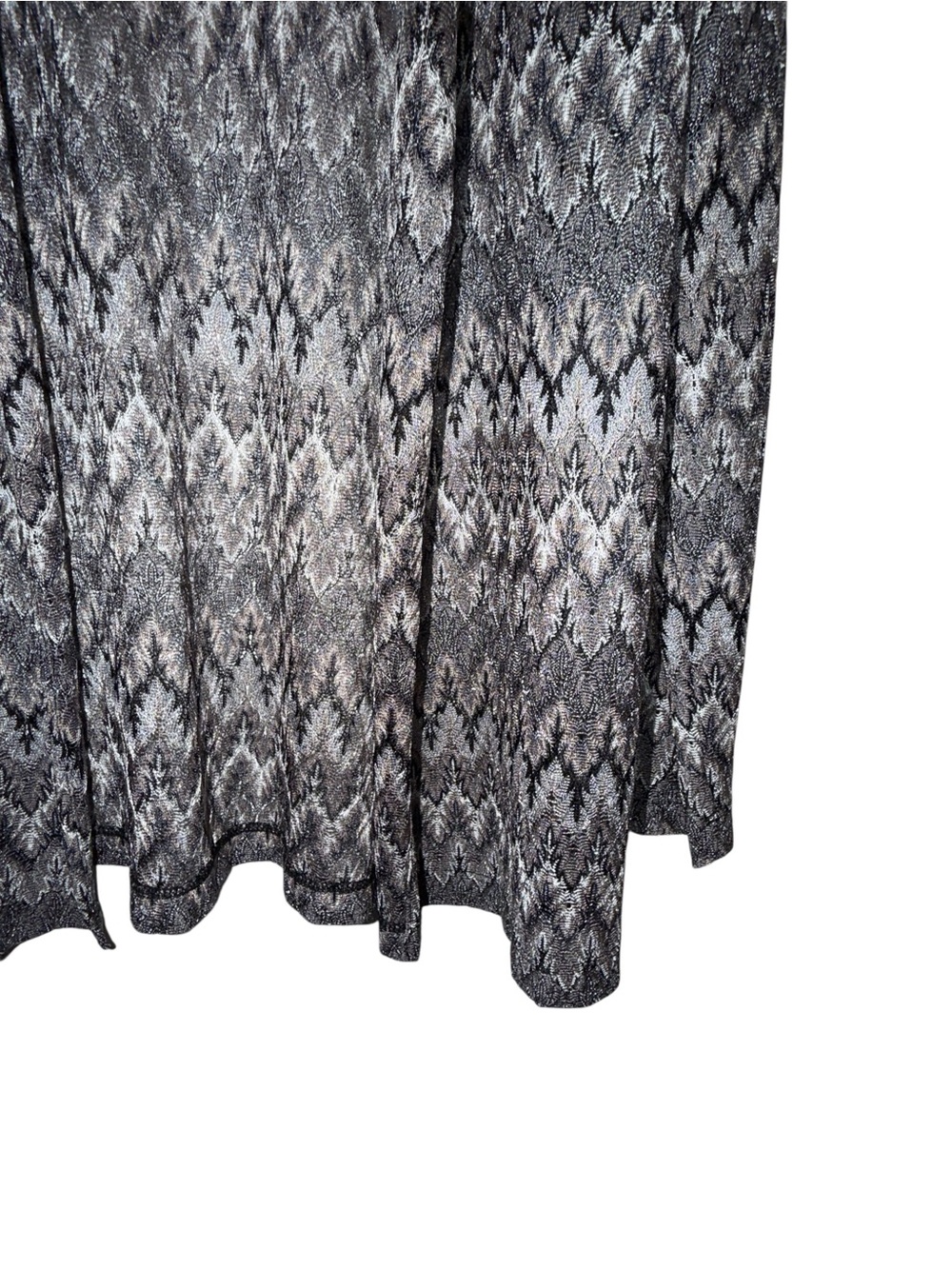 Open-Front Black & White Patterned Cardigan - Picture 3 of 5